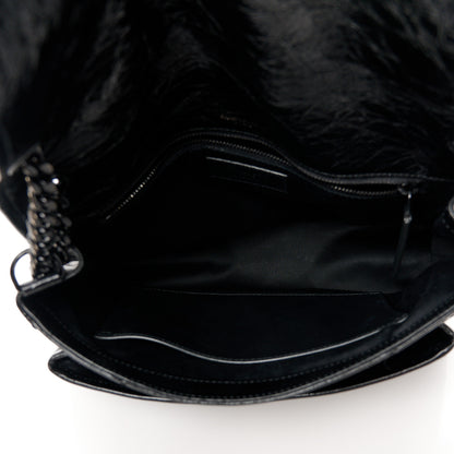 Saint Laurent Crinkled Calfskin Matelasse Monogram Medium Niki Chain Satchel Black 5 of 10