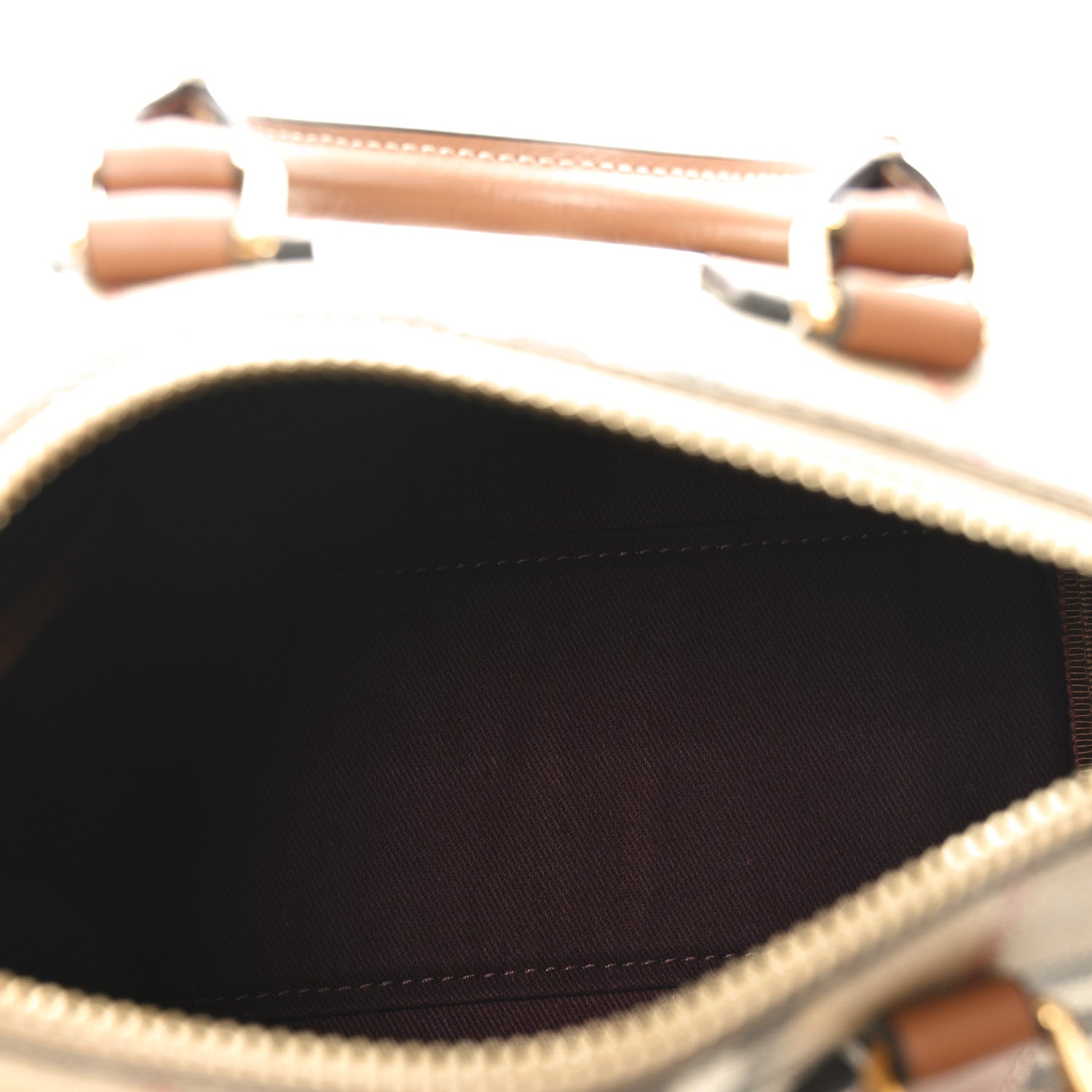Burberry Vintage Check Mini Bowling Bag Briar Brown 5 of 9