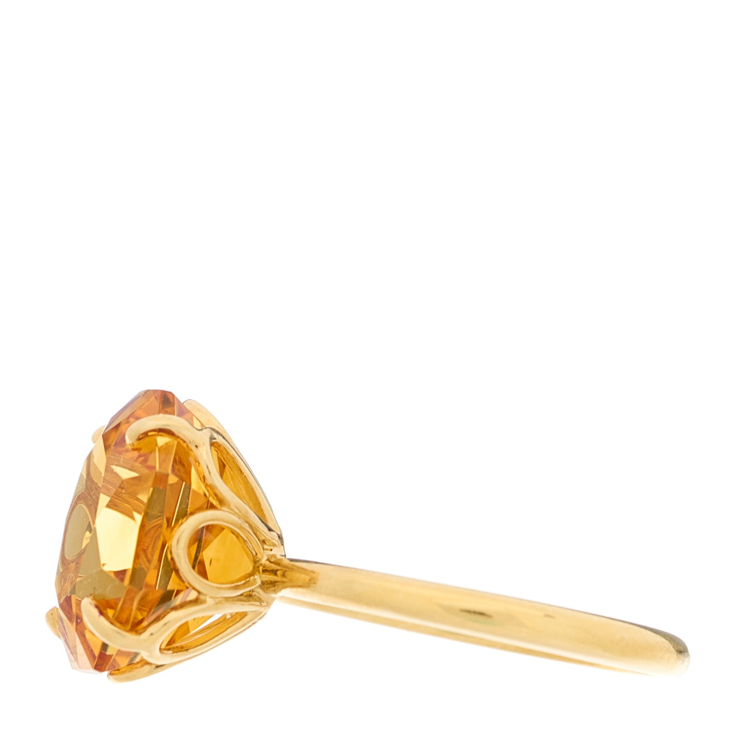 Tiffany 18K Yellow Gold Citrine Octagonal Sparklers Cocktail Ring 55 7.25 3 of 6