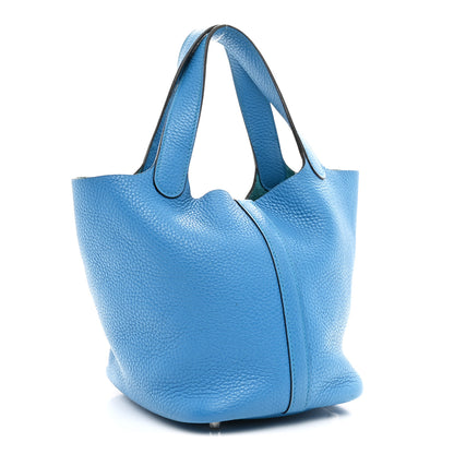Hermes Taurillon Clemence Picotin Lock 18 PM Bleu Zanzibar 3 of 10