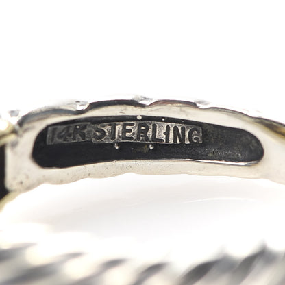 David Yurman Sterling Silver 18K Yellow Gold Citrine Stackable Ring 53 6.5 5 of 5