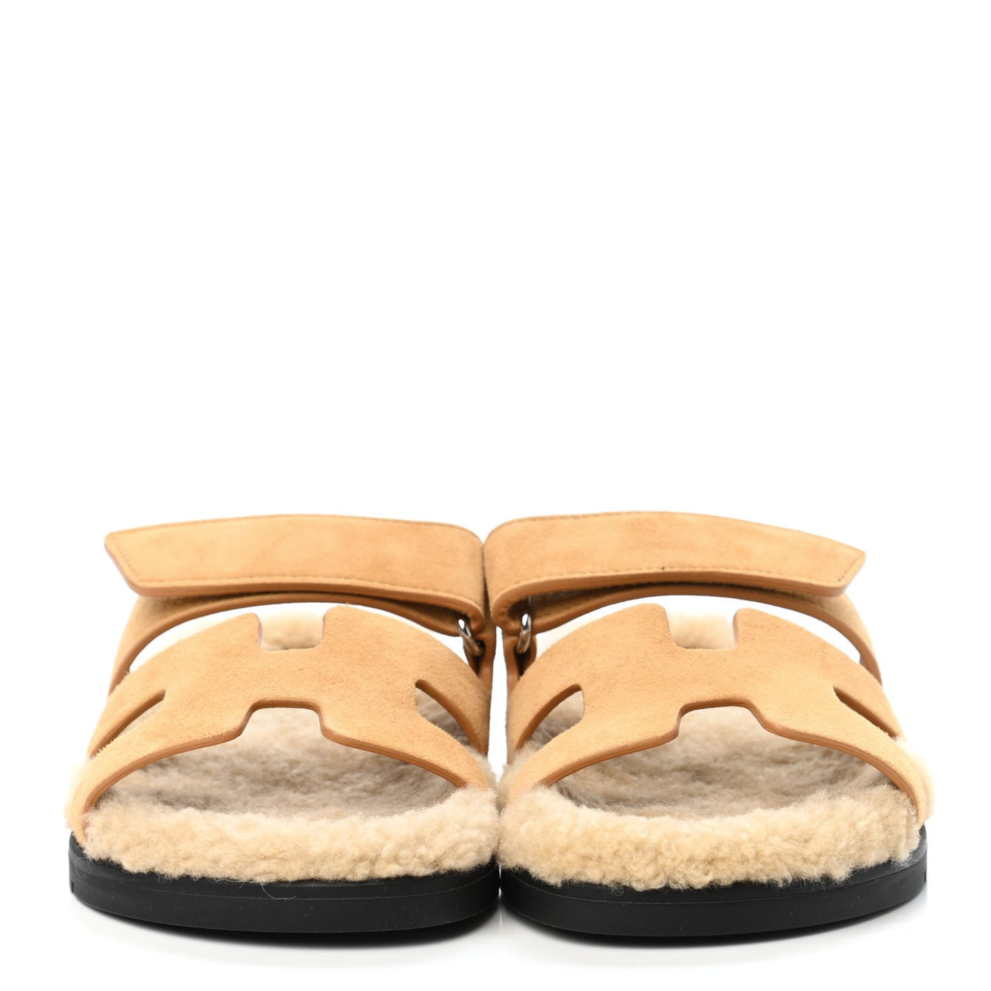 Suede Goatskin Woolskin Womens Chypre Sandals 35 Golden Beige