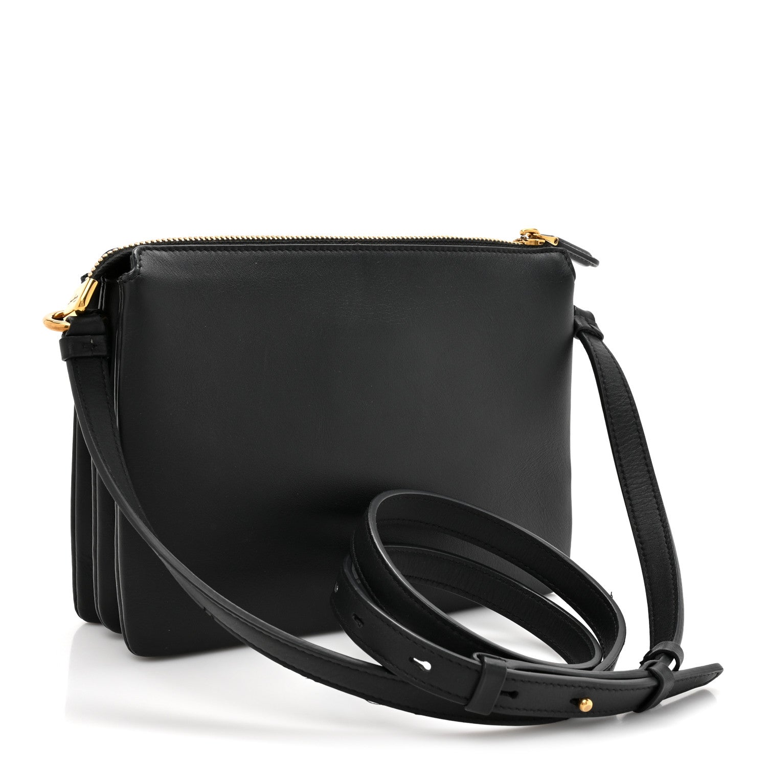 Salvatore Ferragamo Calfskin Trapezio Shoulder Bag Black 3 of 12