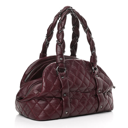 Chanel Distressed Lambskin Vintage Ligne Lady Braid Tote Brown 3 of 10