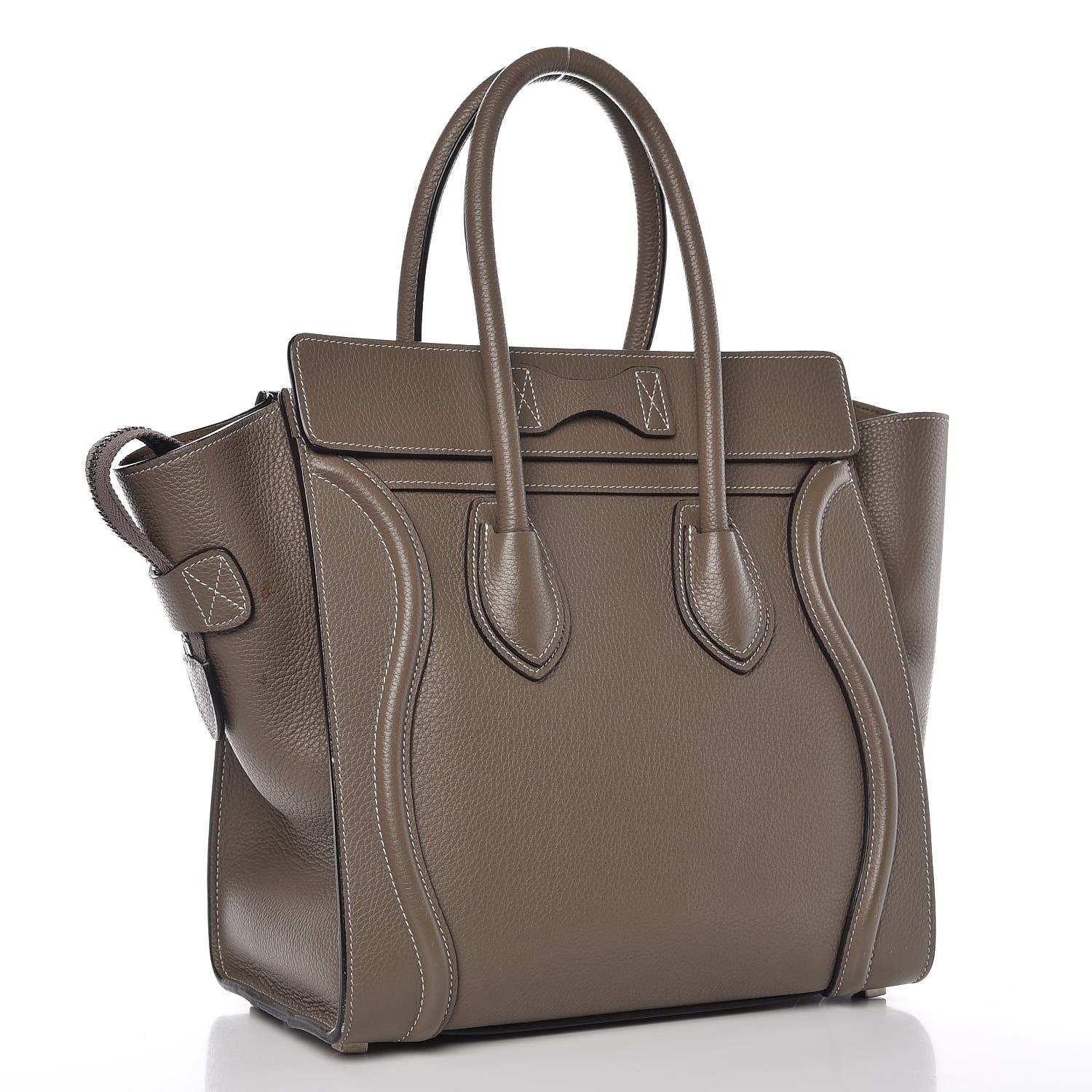 Celine Drummed Calfskin Micro Luggage Souris 3 of 13