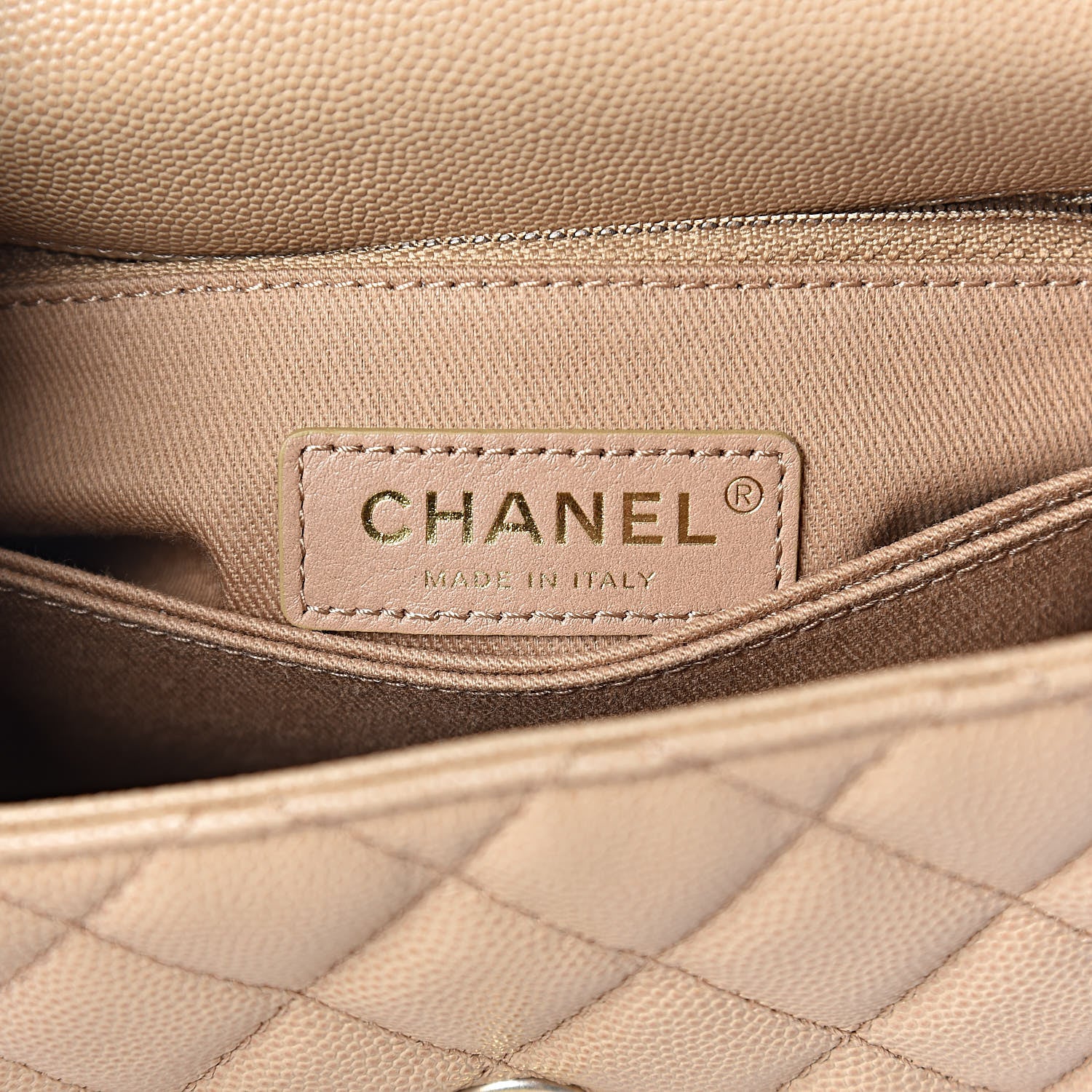 Chanel Caviar Lizard Embossed Quilted Mini Coco Handle Flap Beige 6 of 11