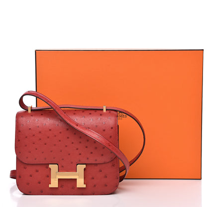 Hermes Ostrich Constance 18 Rouge Vif 16 of 16