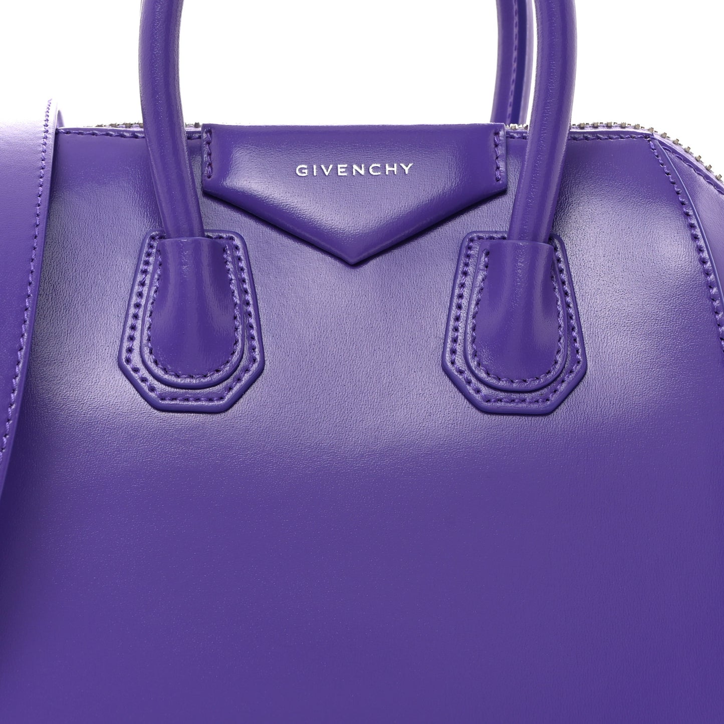 Shiny Lord Calfskin Mini Antigona Ultraviolet