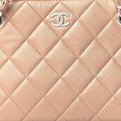 Chanel Iridescent Lambskin Quilted Pochette Beige Clair 7 of 10