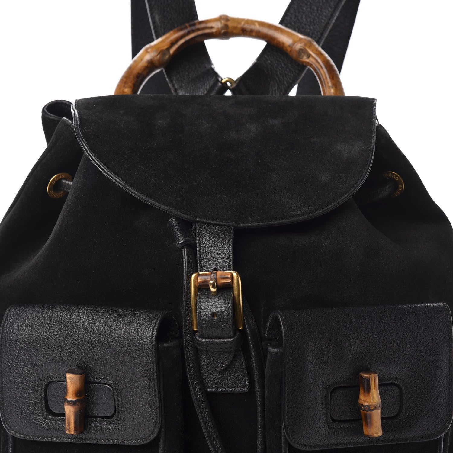 Gucci Suede Bamboo Backpack Black 11 of 11