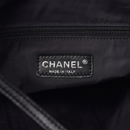 Chanel Coated Canvas Quilted Large Paris Biarritz Tote Black 6 of 9