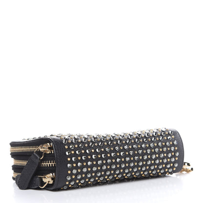 Chanel Bullskin Strass Studded Zip Around Phone Holder Black 4 of 12