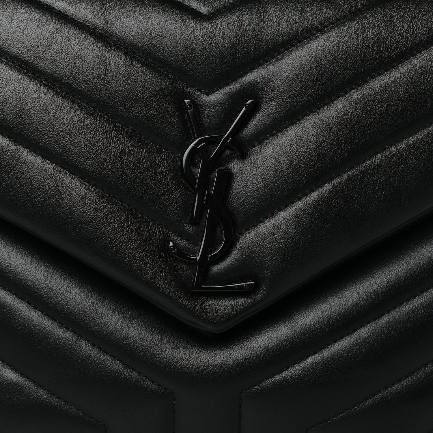 Saint Laurent Calfskin Y Quilted Monogram Medium Loulou Chain Satchel Black 7 of 9
