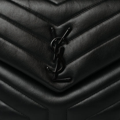 Saint Laurent Calfskin Y Quilted Monogram Medium Loulou Chain Satchel Black 7 of 9
