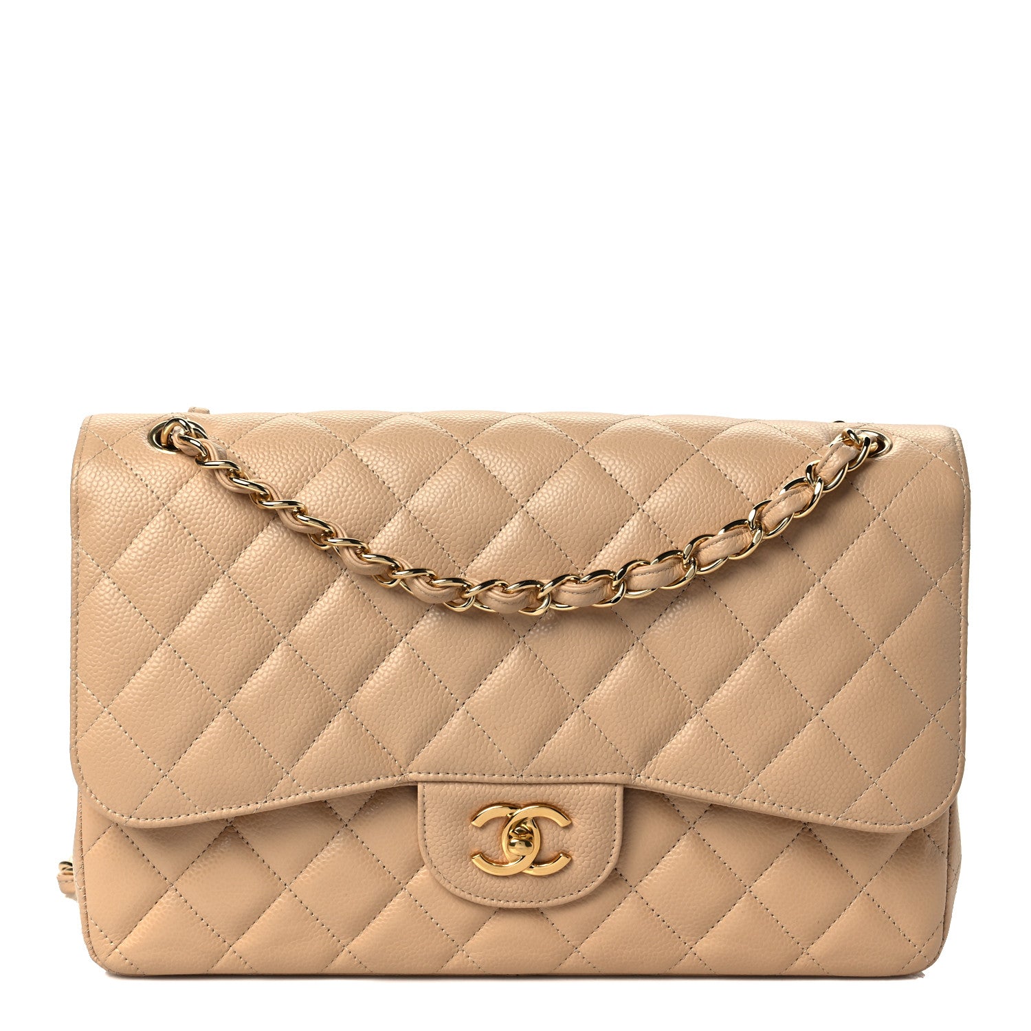 Chanel Caviar Quilted Jumbo Double Flap Beige Clair 1 of 6