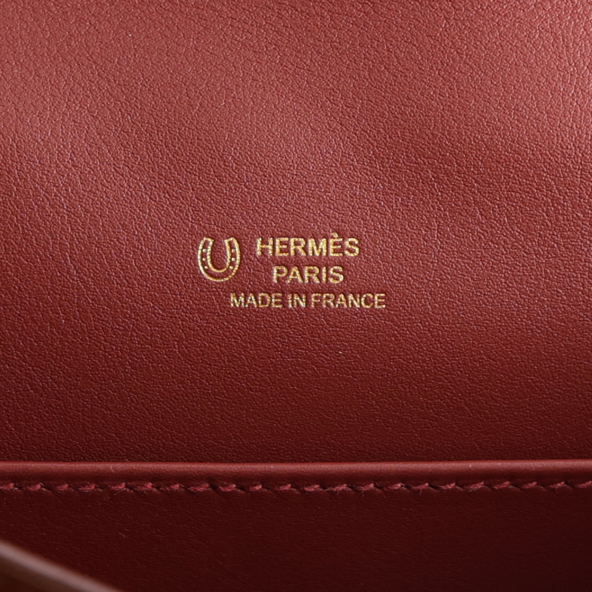 Swift Horseshoe Kelly Pochette Clutch Gold Rouge H