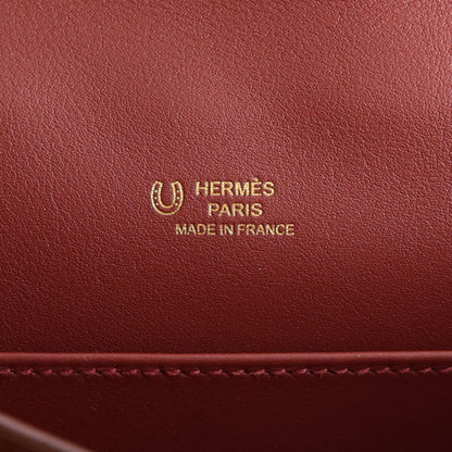 Hermes Swift Horseshoe Kelly Pochette Clutch Gold Rouge H 8 of 11