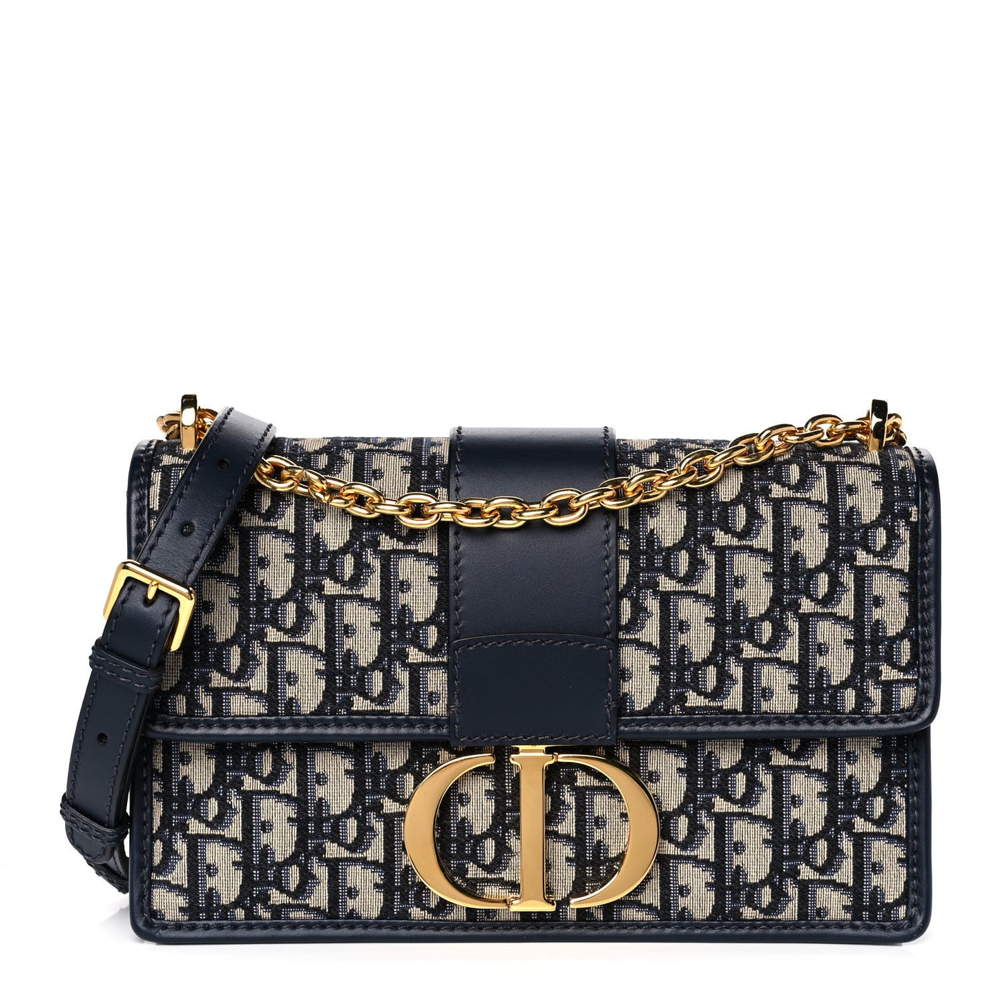 Oblique 30 Montaigne Chain Flap Bag Blue