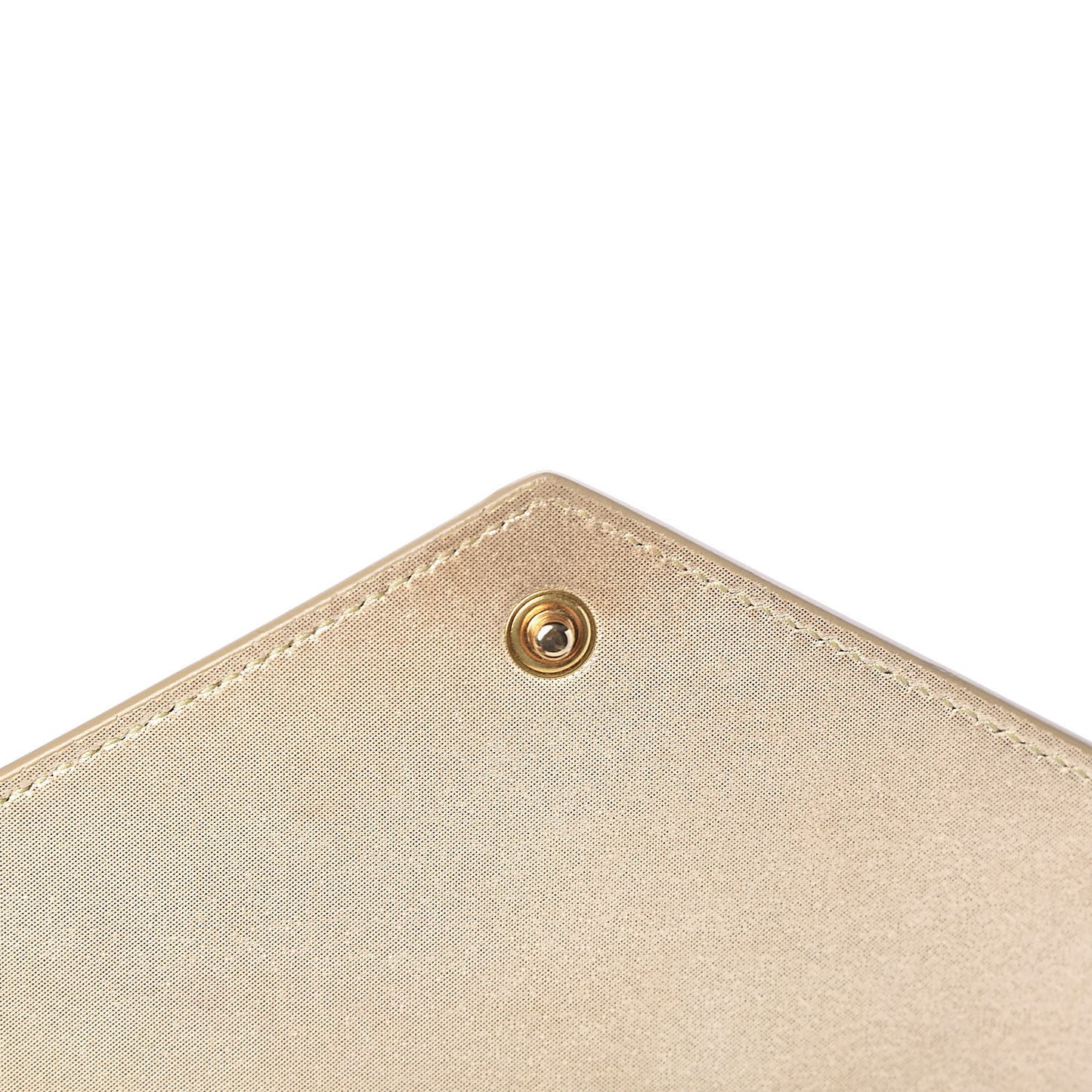 Metallic Fabric Monogram Envelope Chain Wallet Light Gold
