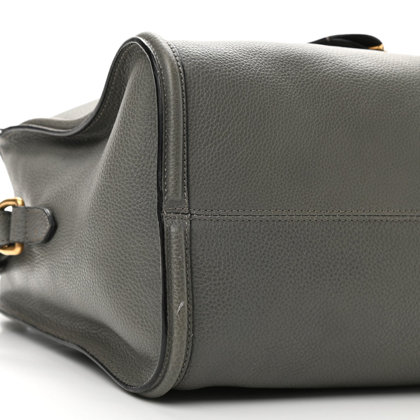 Pebbled Calfskin Small Skull Padlock Zip Around Tote Grey