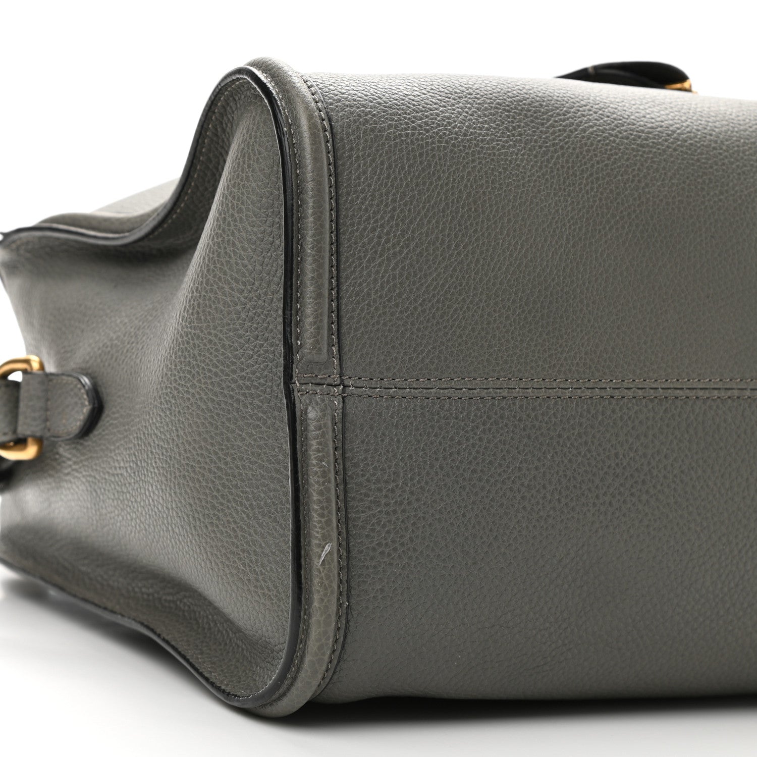 Alexander McQueen Pebbled Calfskin Small Skull Padlock Zip Around Tote Grey 9 of 14