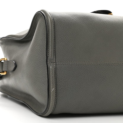 Alexander McQueen Pebbled Calfskin Small Skull Padlock Zip Around Tote Grey 9 of 14