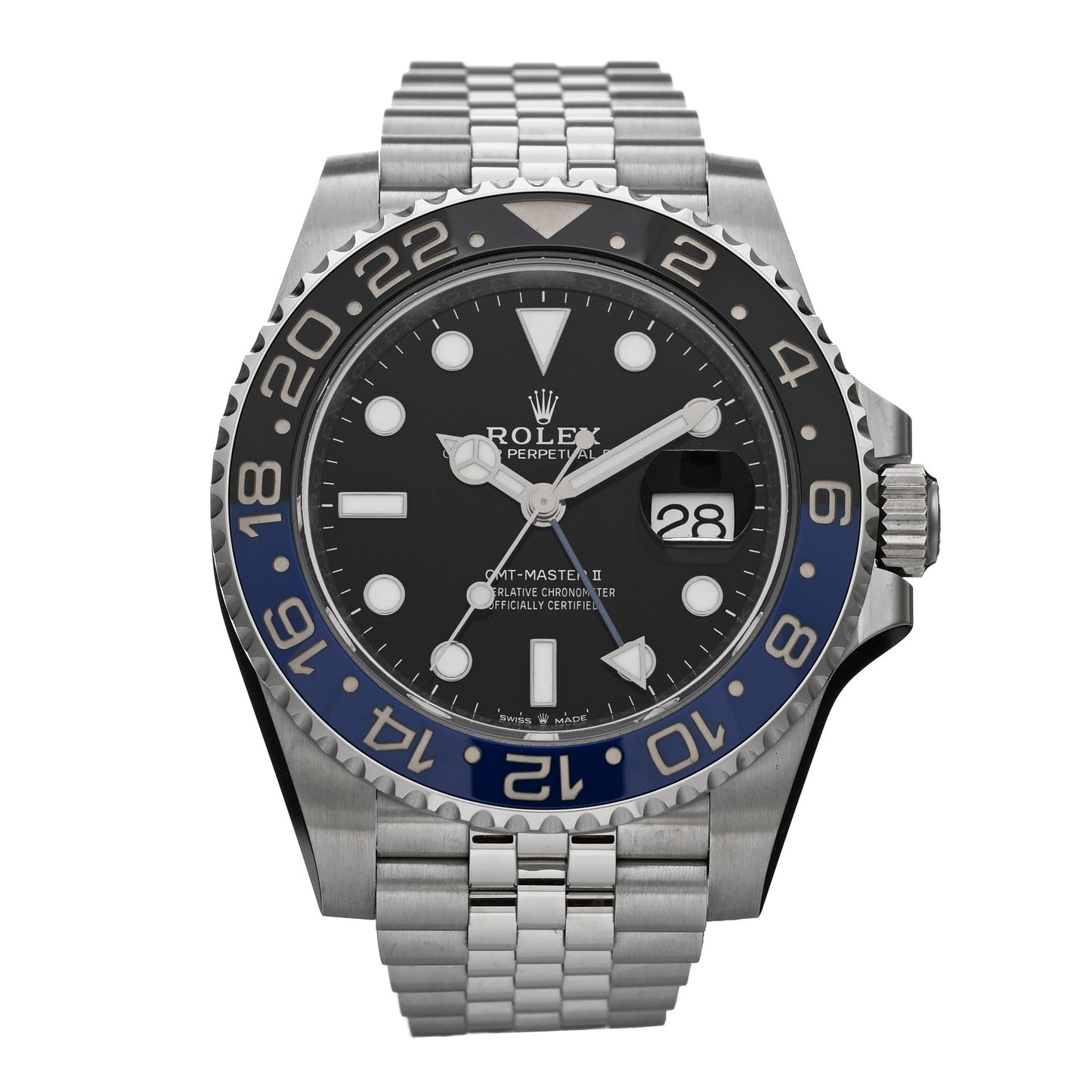Stainless Steel 40mm Oyster Perpetual Date GMT Master Ⅱ Batgirl Watch 126710BLNR