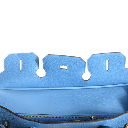 Hermes Taurillon Clemence Birkin 35 Bleu Paradis 19 of 26