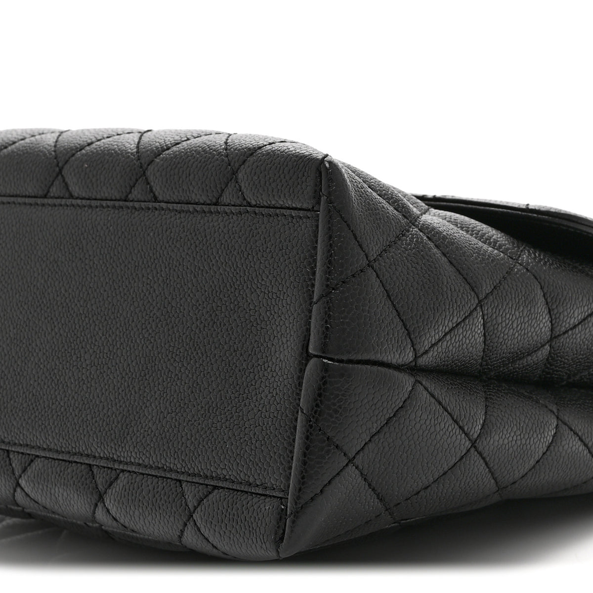 Caviar Quilted Jumbo Kelly Flap Black
