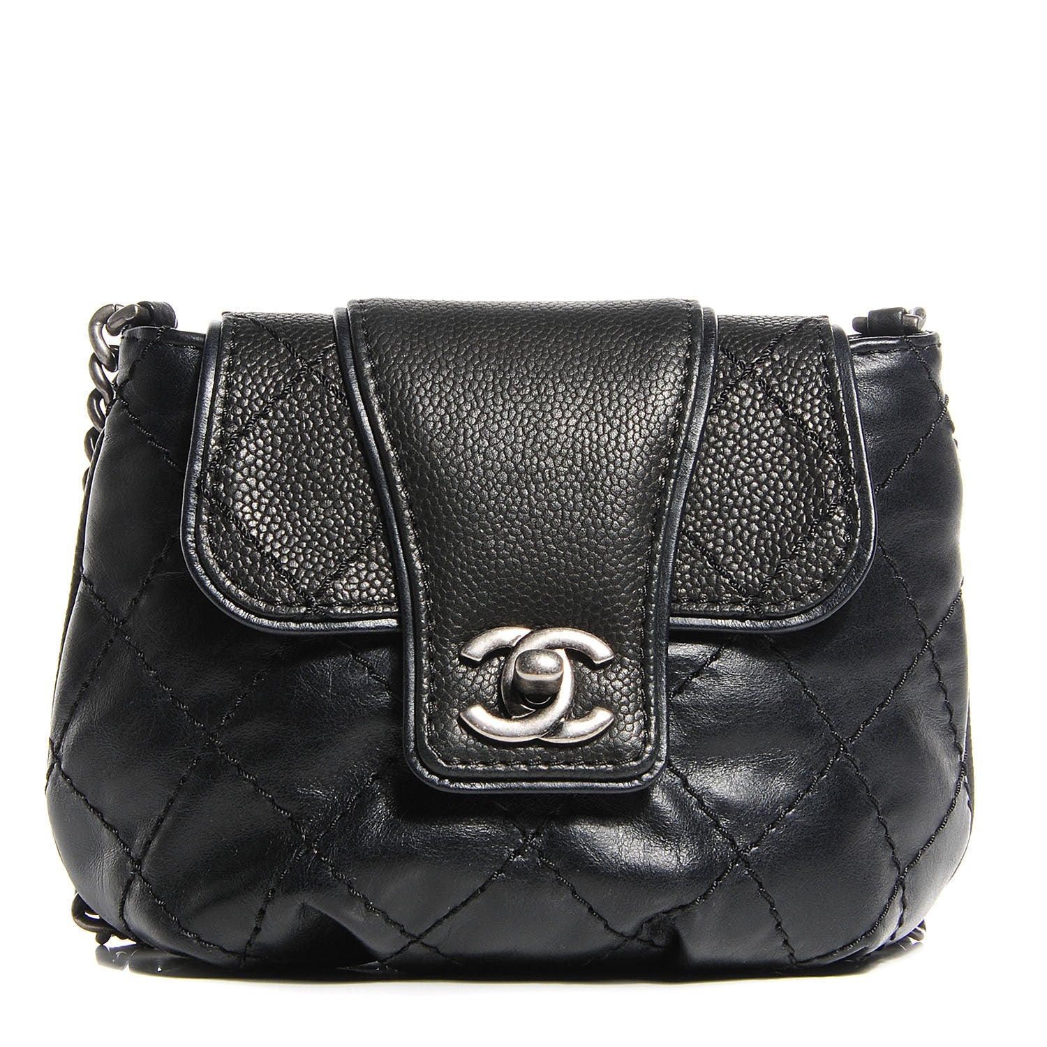 Chanel Caviar Calfskin Bubble Graphic Mini Messenger Bag Black 1 of 9