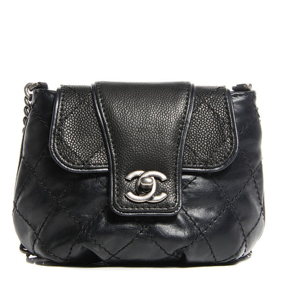 Chanel Caviar Calfskin Bubble Graphic Mini Messenger Bag Black 1 of 9