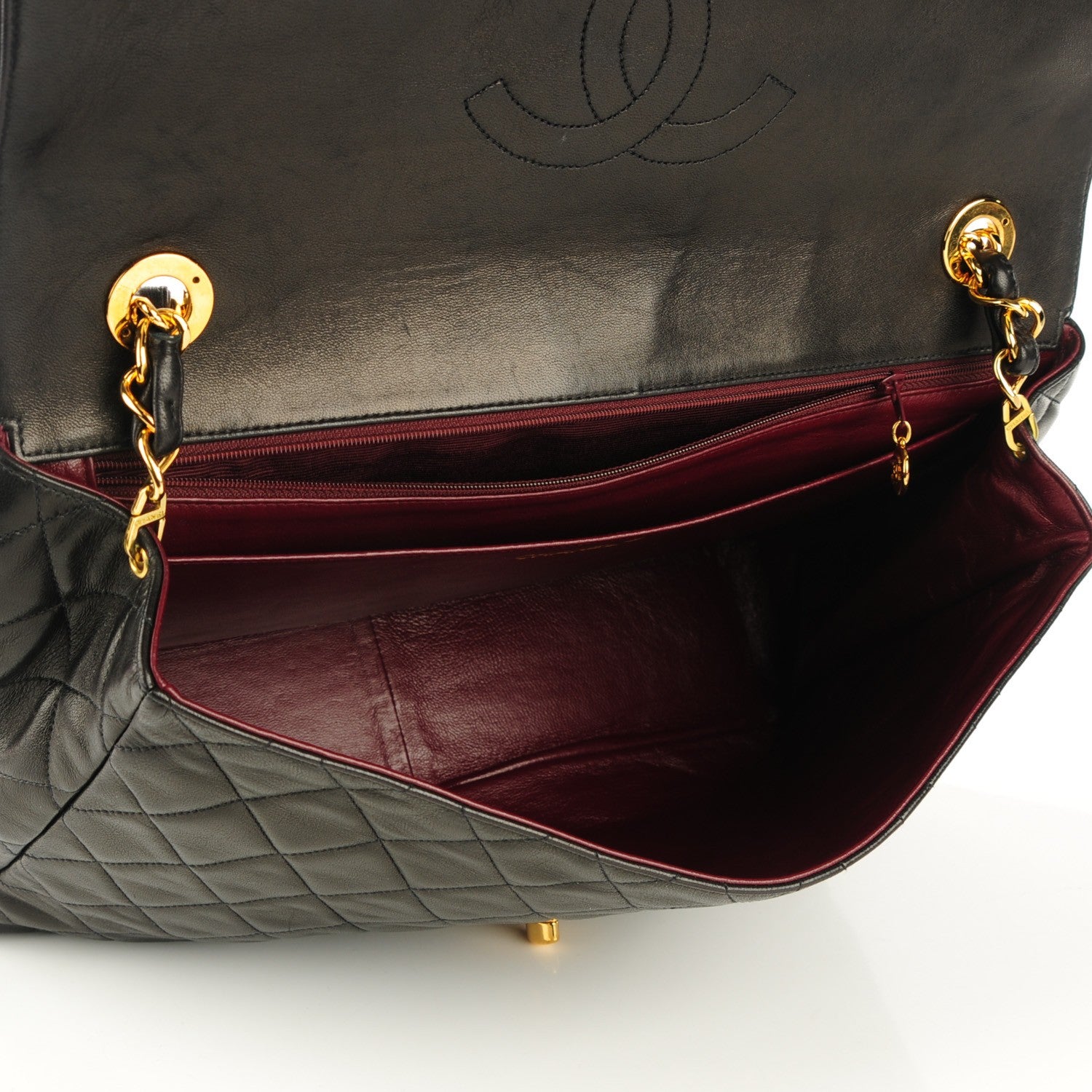 Louis Vuitton CHANEL Lambskin Quilted XL Jumbo Flap Black 5 of 9