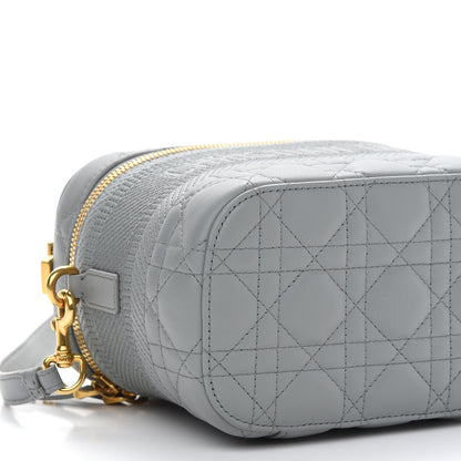 Christian Dior Lambskin Cannage Small Diortravel Vanity Case Grey 7 of 8
