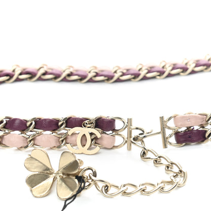 Chanel Lambskin Chain CC Clover Belt Gold Purple Pink 3 of 4