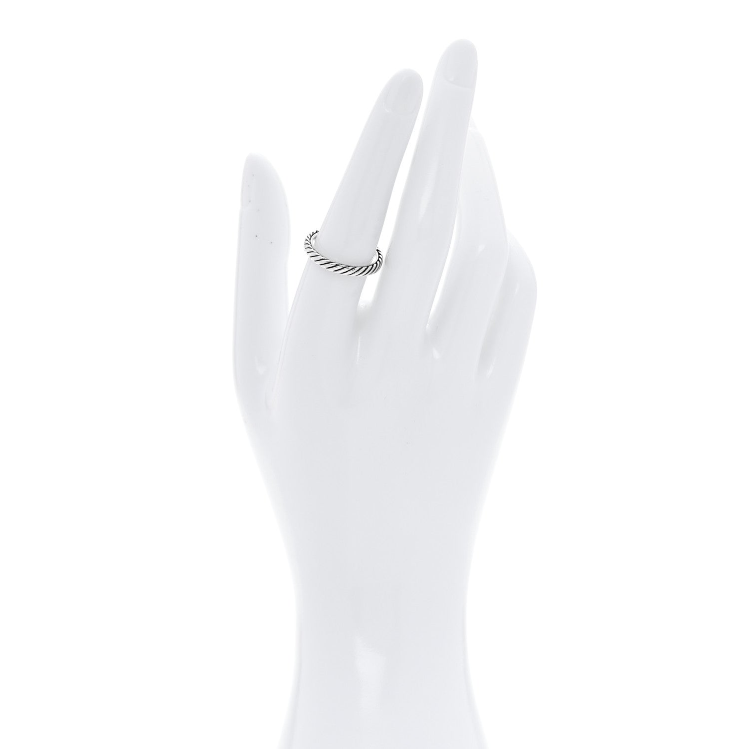 David Yurman Sterling Silver Cable Classics Band Ring 54 7 2 of 4