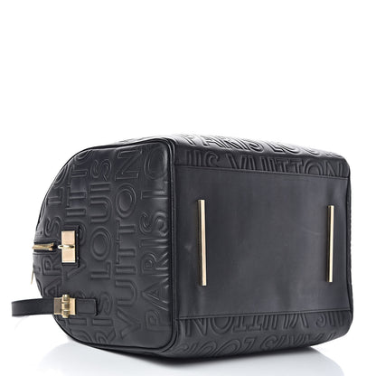 Louis Vuitton Calfskin Embossed Speedy Cube 30 Black 4 of 12