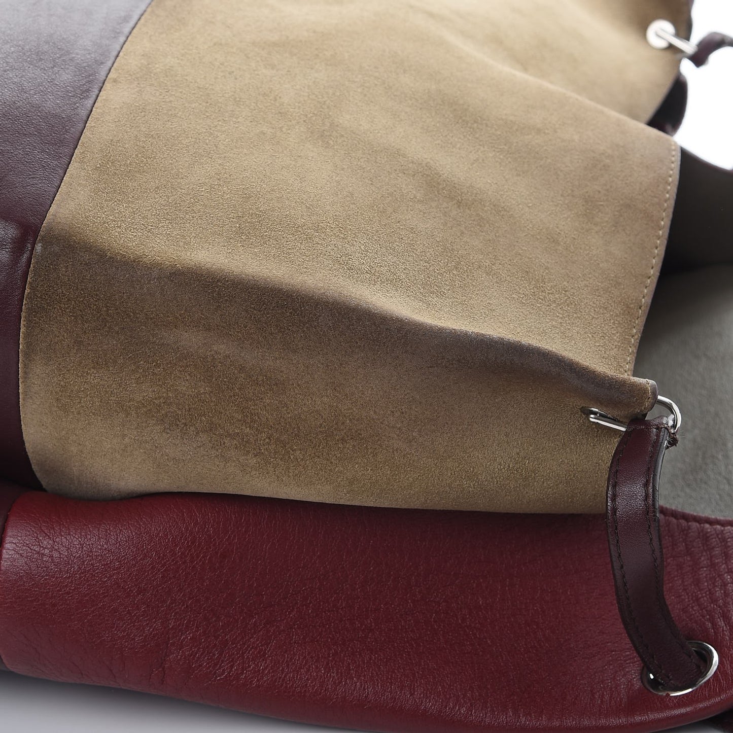 Calfskin Suede All Soft Shoulder Bag Burgundy