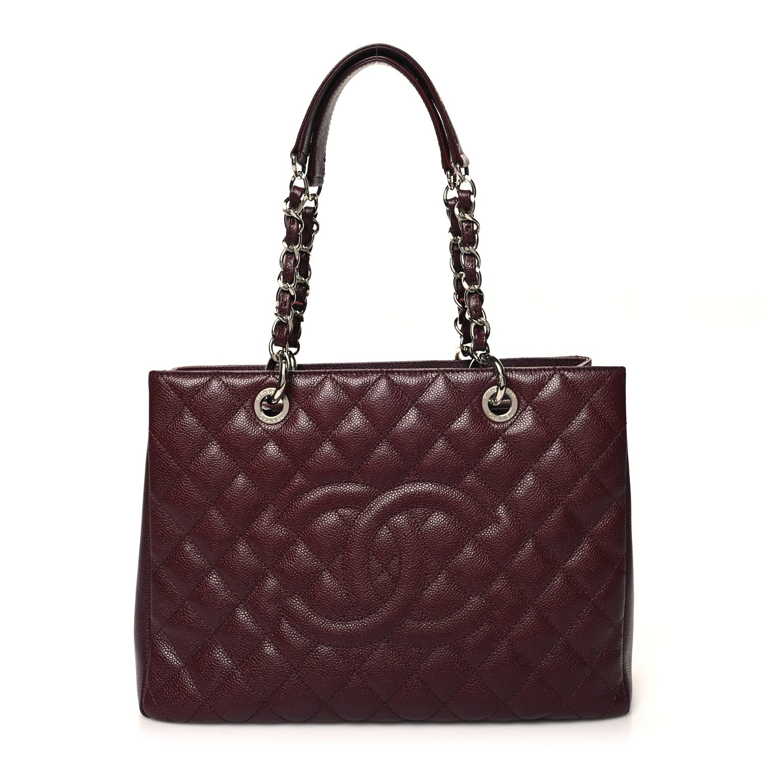 Chanel Caviar Quilted Grand Shopping Tote GST Dark Burgundy 1 of 12