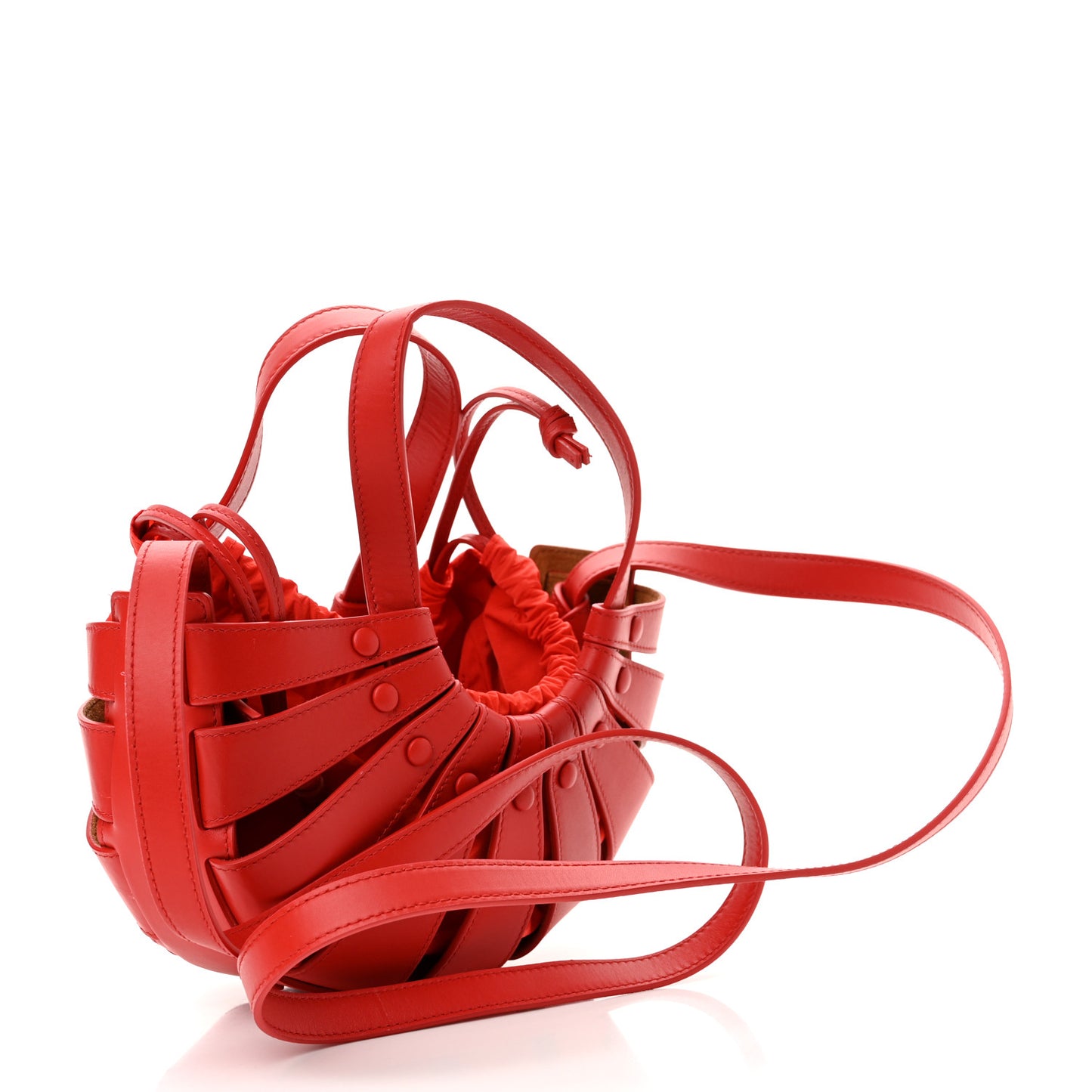 French Calfskin Small Shell Bag Chili Tomato
