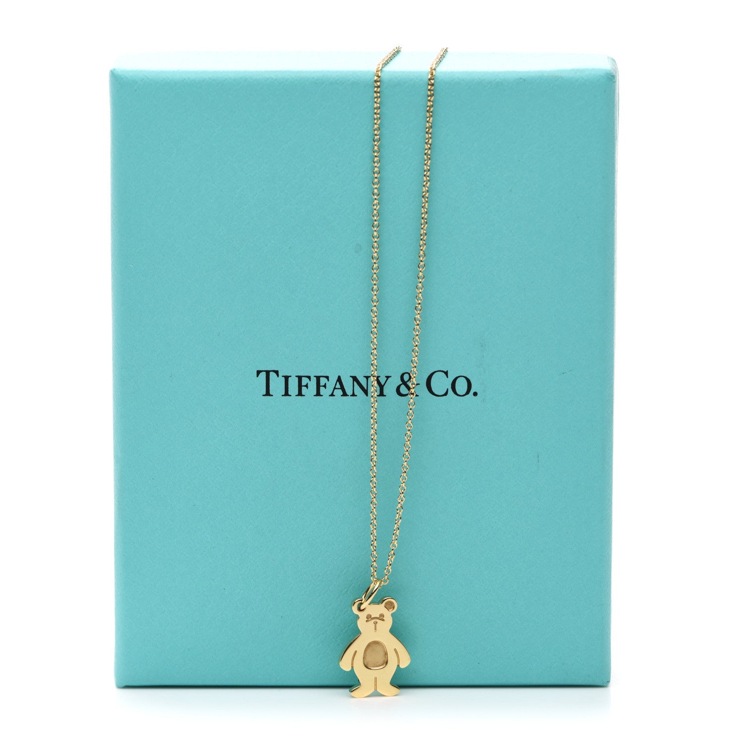 Tiffany 18K Yellow Gold Bear Hug Charm Necklace 7 of 7