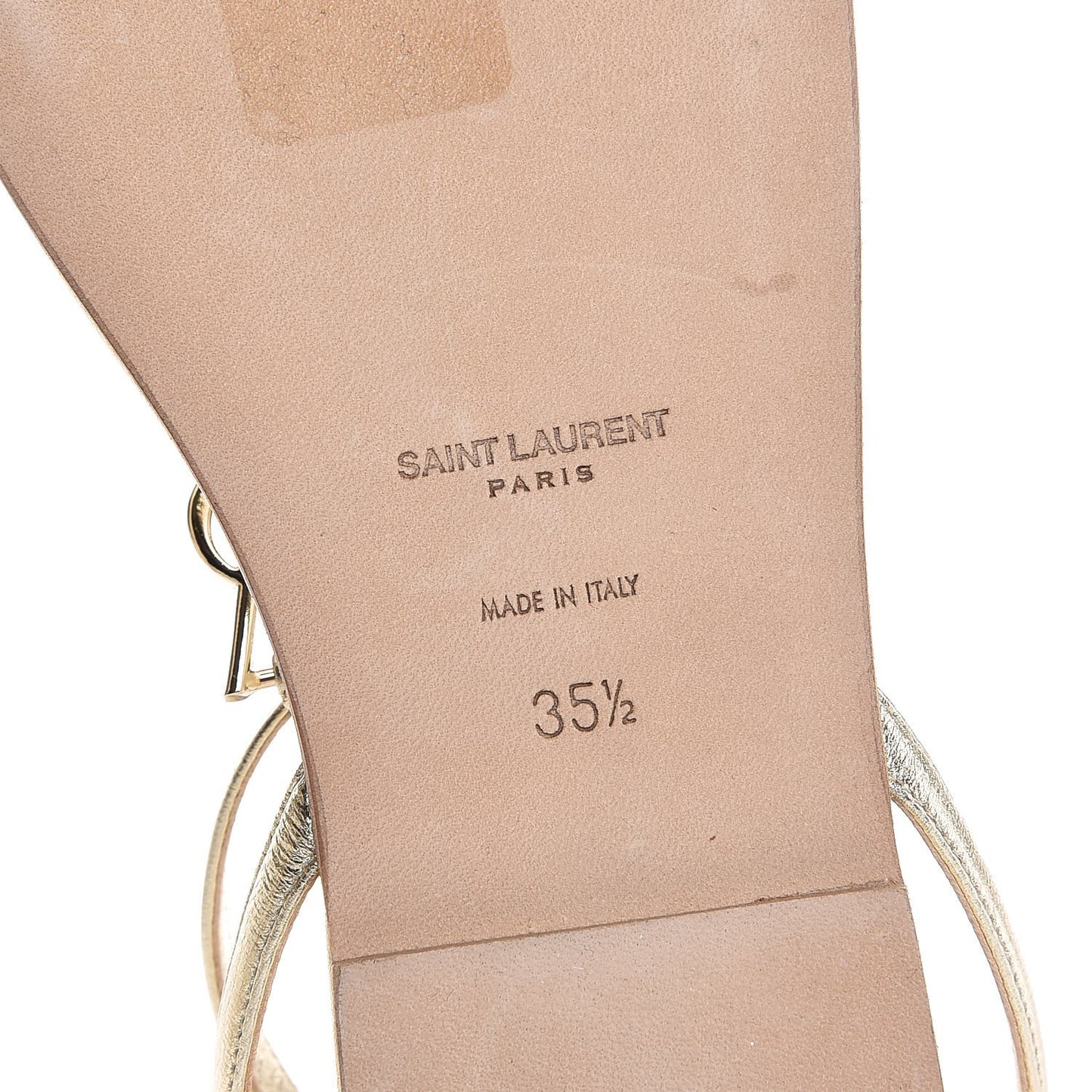 Metallic Lambskin Nu Pieds 05 Thong Sandals 35.5 Platino
