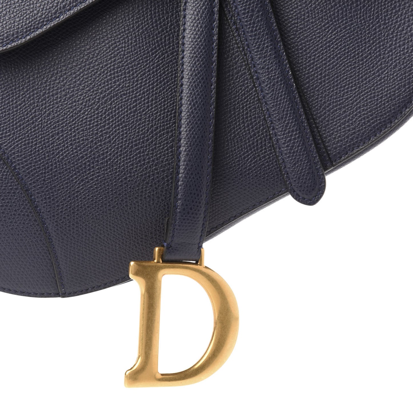 Grained Calfskin Saddle Bag Navy