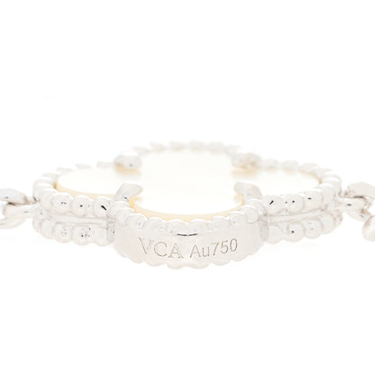 Van Cleef & Arpels 18K White Gold Mother of Pearl 5 Motifs Vintage Alhambra Bracelet 4 of 5