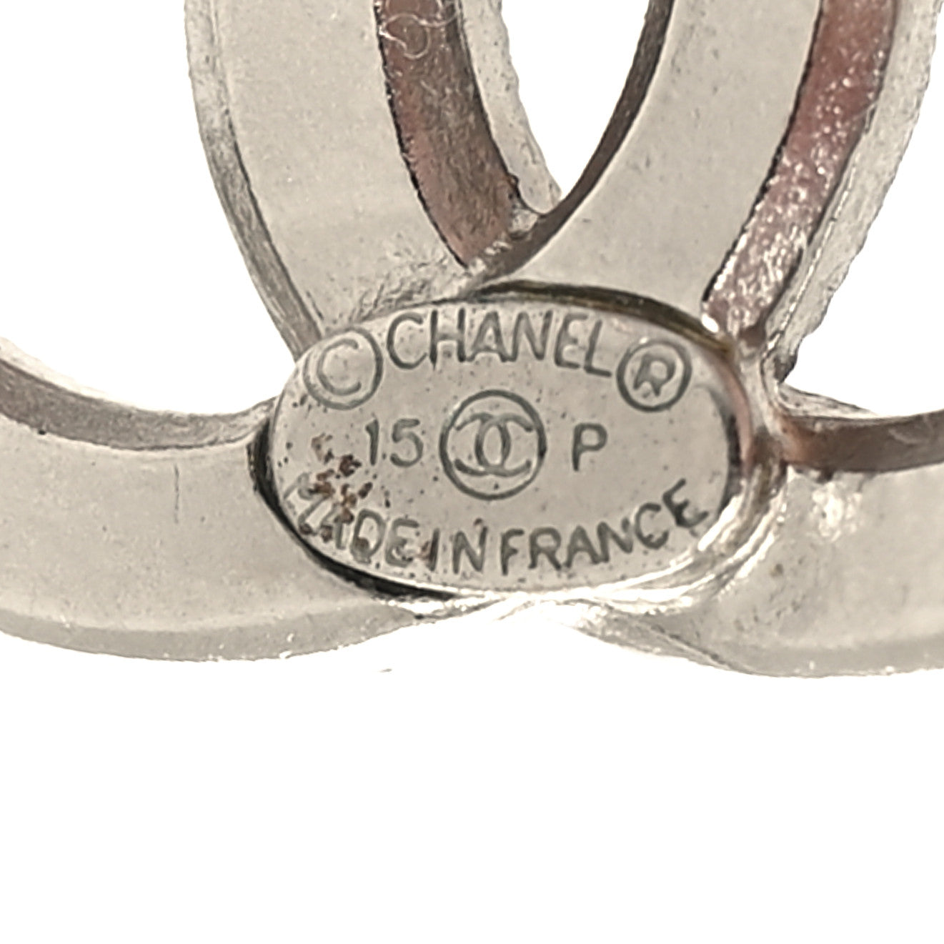 Chanel Crystal CC Earrings Silver 4 of 4