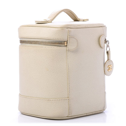 Chanel Caviar Cosmetic Vanity Bag Ivory 3 of 12