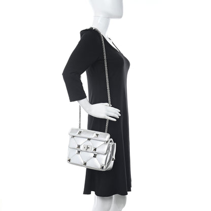 Valentino Garavani Nappa Medium Roman Stud Shoulder Bag Silver 2 of 9