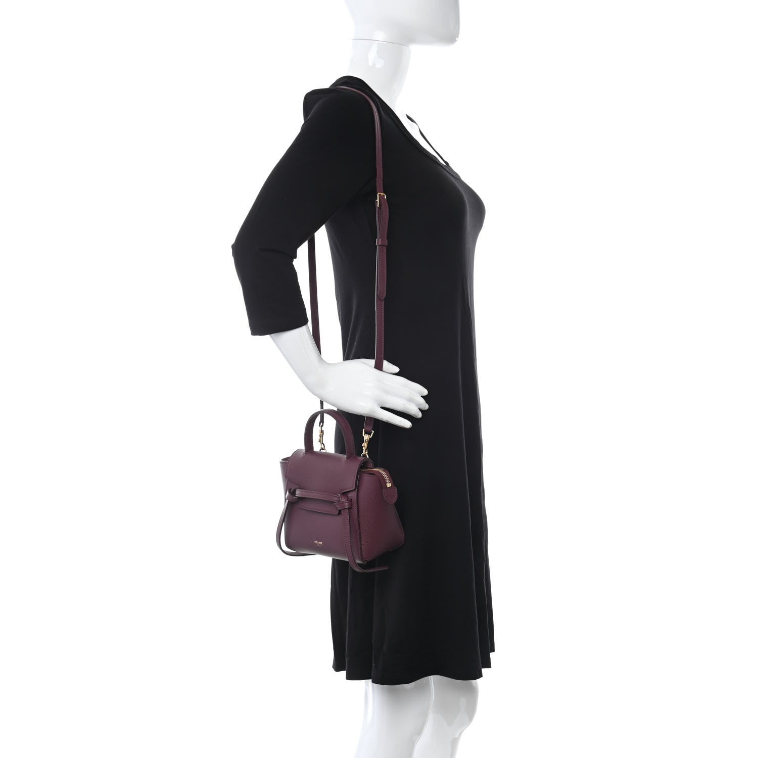 Celine Grained Calfskin Pico Belt Bag Acai 2 of 9