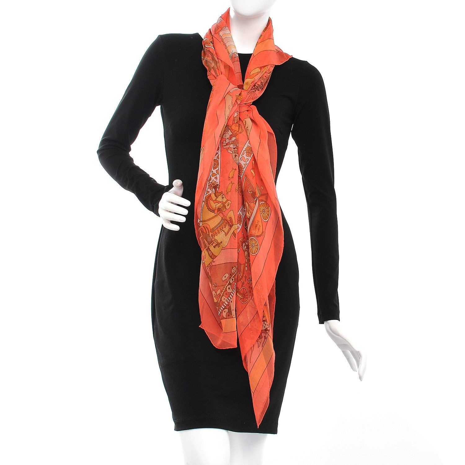 Hermes Mousseline Silk Fantaisies Indiennes Shawl 140 2 of 7
