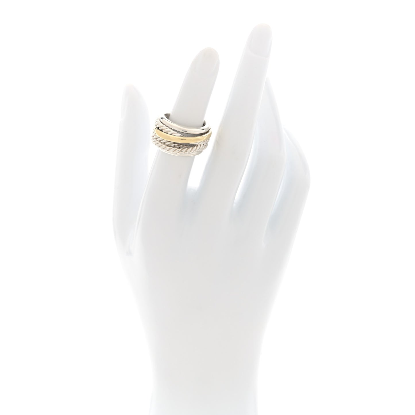 Sterling Silver 14K Yellow Gold Narrow Crossover Ring 54 7 50/5.25