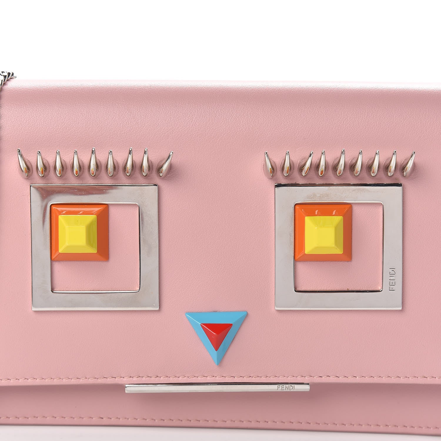 Fendi Vitello Century Hypnoteyes Tube Wallet On Chain Bubblegum 9 of 12